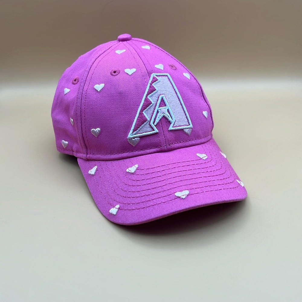 New Era kids Arizona diamondbacks hat, pink with hearts